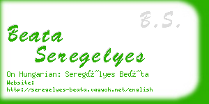 beata seregelyes business card